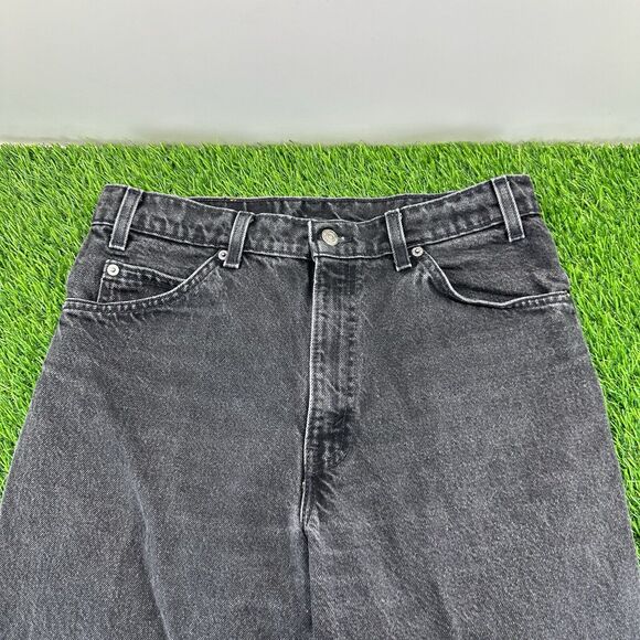 Vintage Levis 550 Jeans Mens 33x34 Black Relaxed Fit Tapered Orange Tab 90s USA - Picture 3 of 8